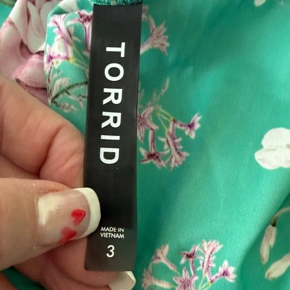 Torrid Floral Green One Piece Swimsuit - Picture 2 of 5